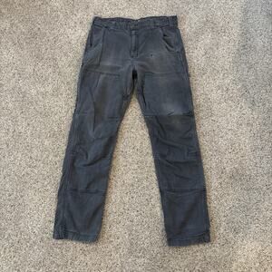 Carhartt Double Knee Pants Mens 34x34 Relaxed Gray Rugged 102802 Distressed